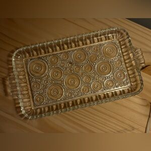 Set of 2 Decorative Glass Trays